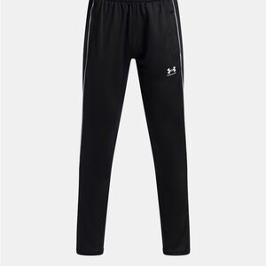 Under Armour Black Track Pants with White Side Piping